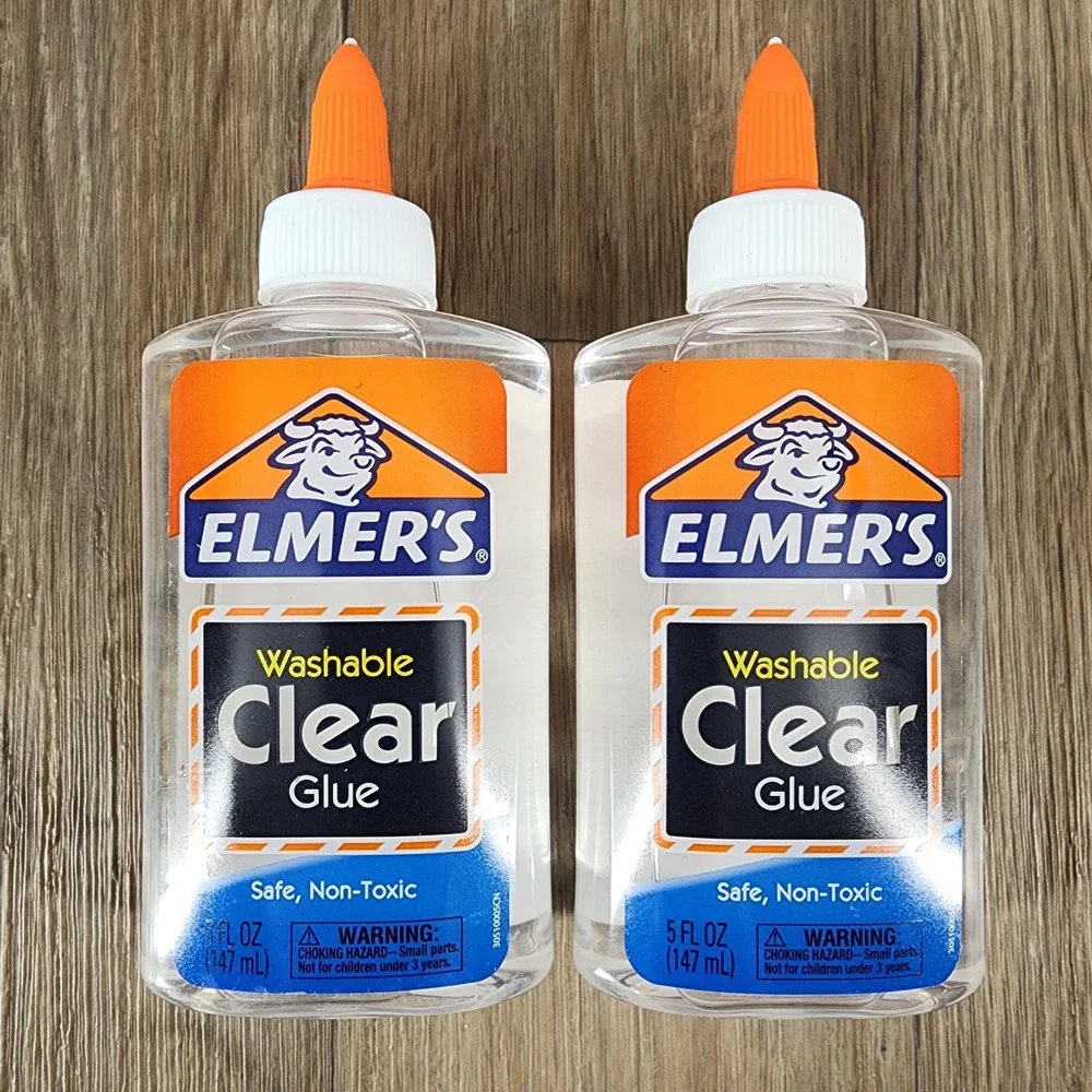 Elmer's Washable Clear Glue 5oz Bottles 2-Pack Non-Toxic for Slime and Crafts